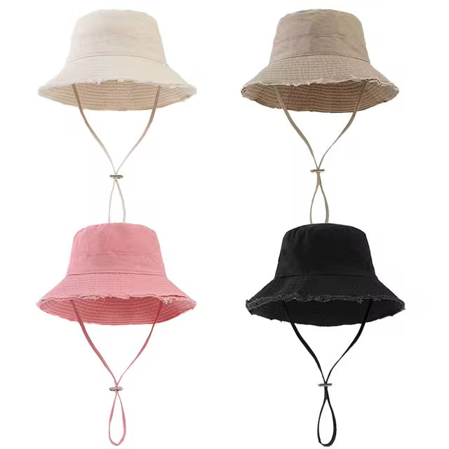 Denim Bucket Hat in Begie