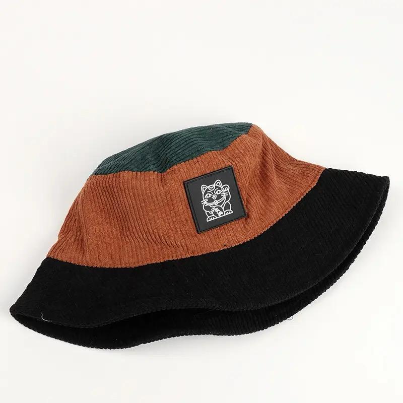 Money Cat Bucket Hat in Brown Black