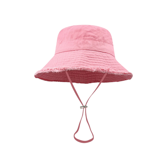 Denim Bucket Hat in Pink