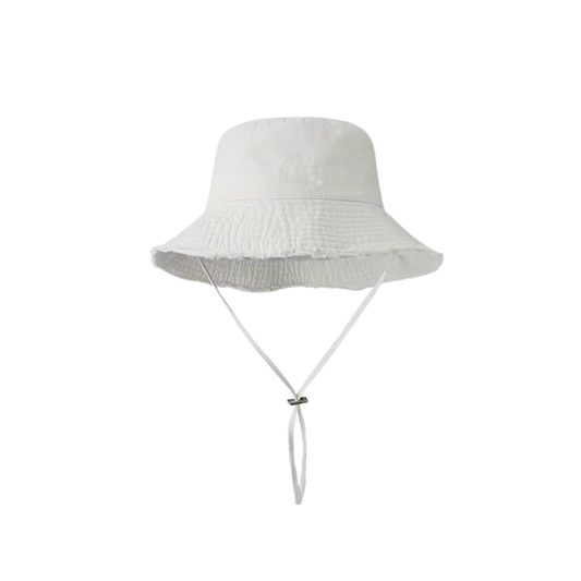 Denim Bucket Hat in White