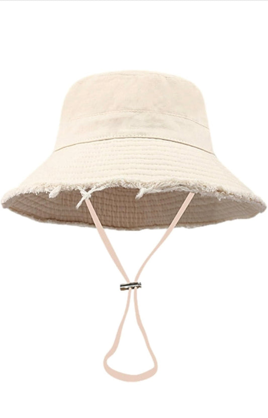 Denim Bucket Hat in Begie