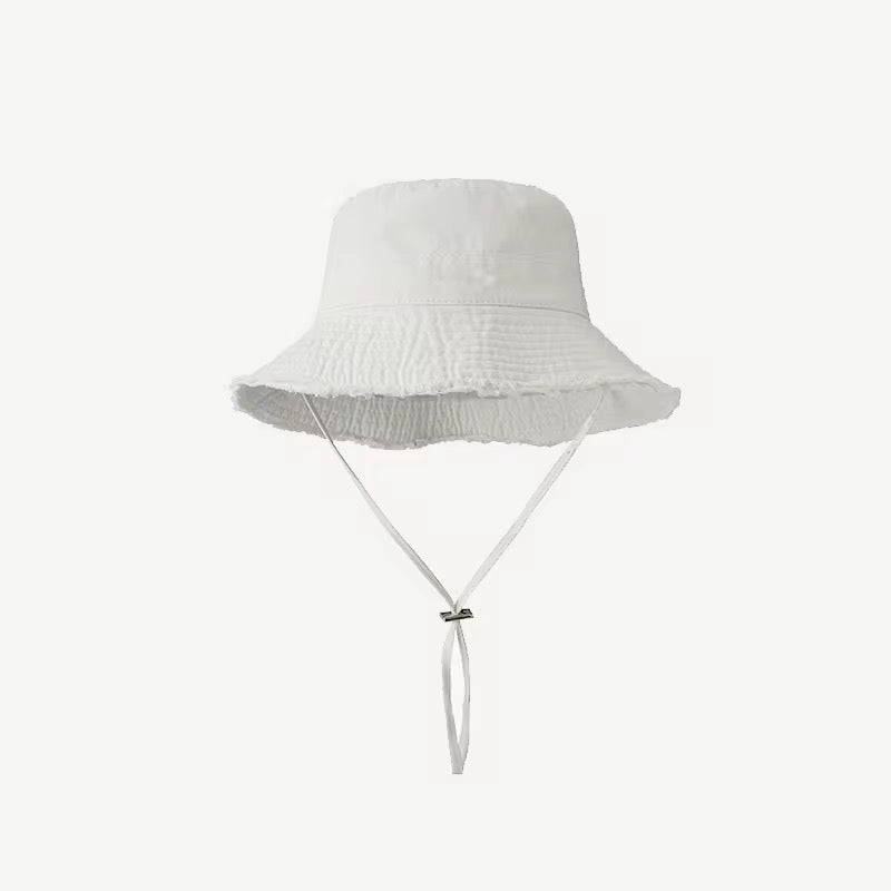 Denim Bucket Hat in White
