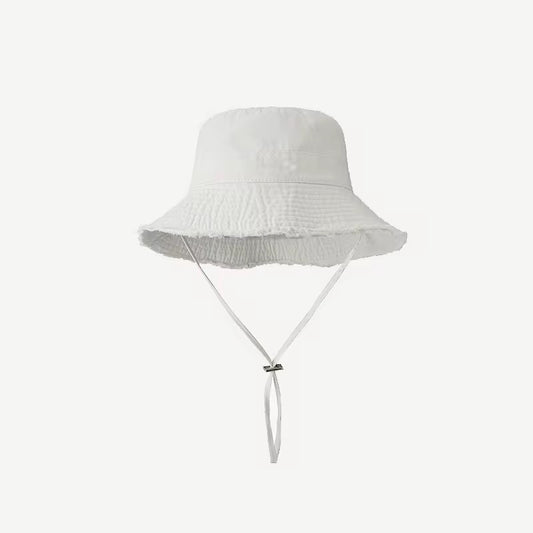 Denim Bucket Hat in White