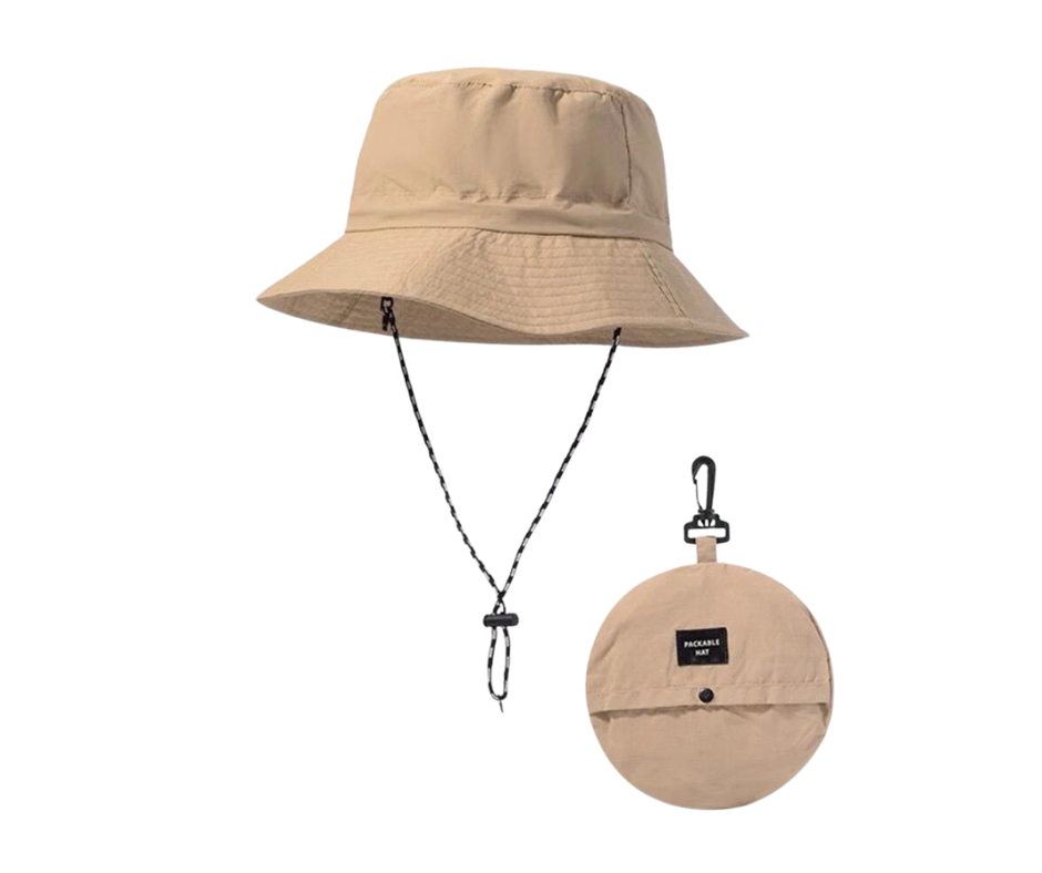 Waterproof Packable Hat in Beige